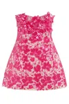 Retroféte Alira Strapless Sequined Lace Mini Dress In Cerise Ceris