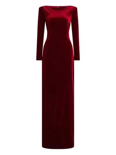 Retroféte Alizee Velvet Maxi Dress In Red