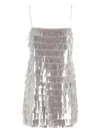 Retroféte Sequined Fringed Mini Dress With Back Zipper Closure In Gray