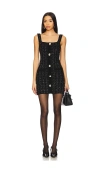 Retroféte Amanda Tweed Dress Black/silver In Black