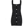 Retroféte Amanda Tweed Dress Black/silver In Black/silver