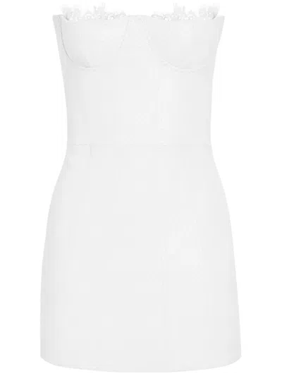 Retroféte Amberly Strapless Leather Minidress In Optic White