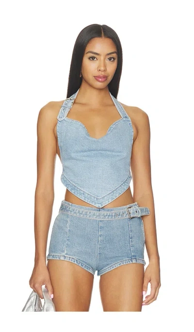Retroféte Amelisse Denim Top In Bleeker