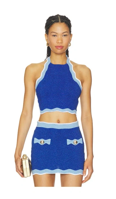 Retroféte Aminta Knit Top In Blue