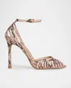 Retroféte Analu 105mm Python-embossed Leather Heel Sandals In Multi