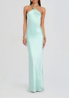 Retroféte Anat Beaded Halter Dress In Blue