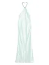 Retroféte Anat Beaded Halter Dress In Blue