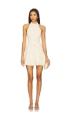 Retroféte Andy Button-front Pleated Mini Dress In Brown