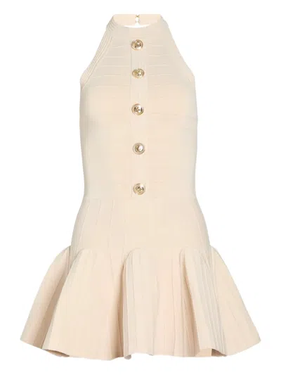 RETROFÉTE ANDY BUTTON-FRONT PLEATED MINI DRESS