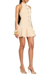 Retroféte Andy Button-front Pleated Mini Dress In Neutral