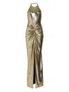 Retroféte Anida Slit Gown In Gold
