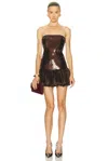 Retroféte Anika Sequin Bubble Dress In Brown