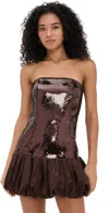 Retroféte Anika Sequin Dress Tobacco In Brown