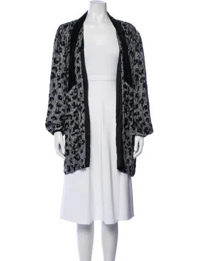 Pre-owned Retroféte Animal Print Coat In Black/silver