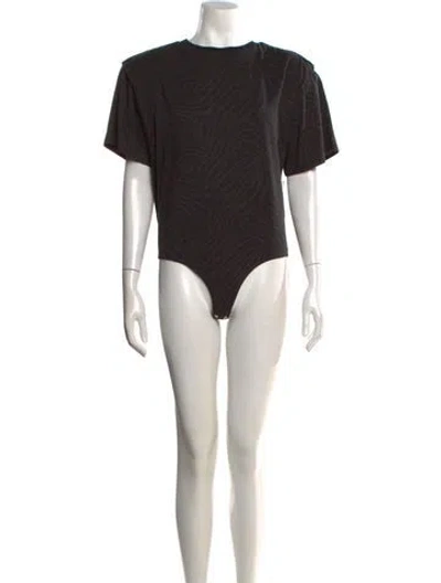 Pre-owned Retroféte Animal Print Crew Neck Bodysuit In Black