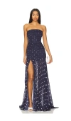 Retroféte Annalise Dress Navy Polka Dots In Navy