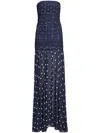 Retroféte Annalise Dress Navy Polka Dots In 蓝色