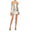 Retroféte Annie Leather Top In Gold In Gold