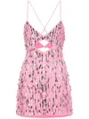 Retroféte Annistyn Cutout Sequins Mini Dress In Pink