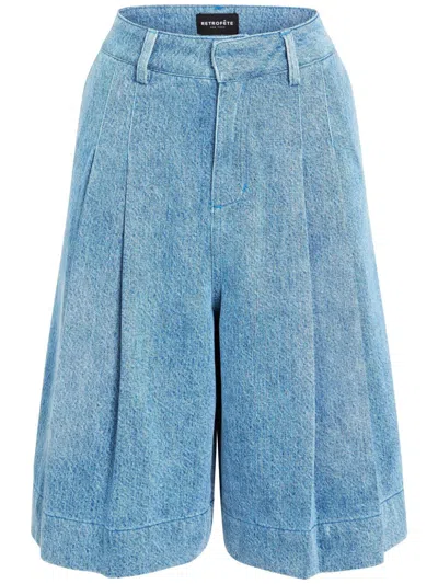 Retroféte Arietta Denim Shorts In Blue