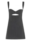 Retroféte Ariya Cutout Pinstripe Mini Dress In Gray