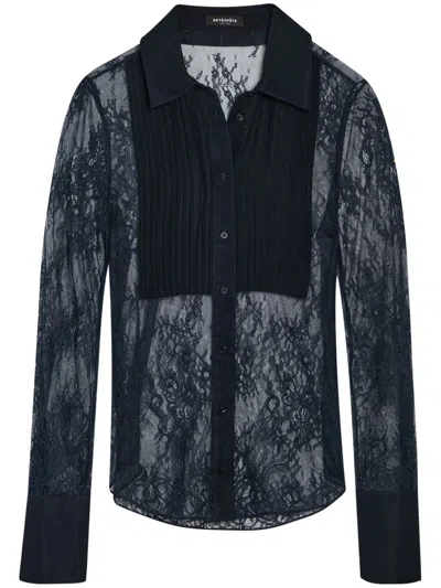 Retroféte Armelle Blouse In Blue