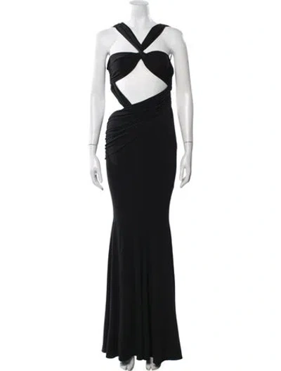 Pre-owned Retroféte Asymmetrical Long Dress In Black