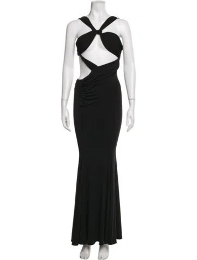 Pre-owned Retroféte Asymmetrical Long Dress In Black