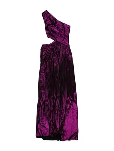 Pre-owned Retroféte Asymmetrical Long Dress In Purple
