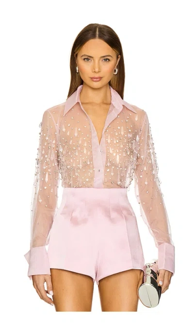 Retroféte Aubriella Embellished Shirt In Earl Rose