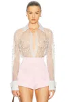 Retroféte Aubriella Embellished Shirt In Pink