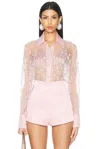Retroféte Aubriella Embellished Shirt In Earl Rose In Earl Rose