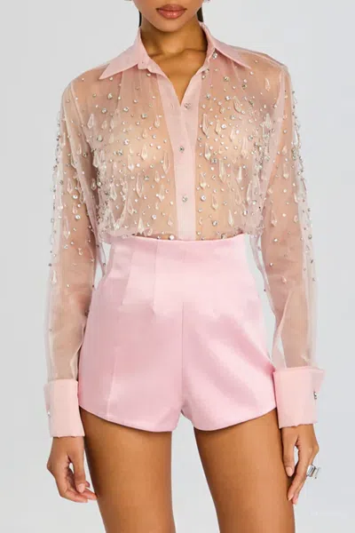 RETROFÉTE AUBRIELLA EMBELLISHED SHIRT IN EARL ROSE
