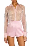 Retroféte Aubriella Embellished Shirt In Earl Rose In Pink