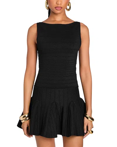 Retroféte Audrina Metallic Knit Dress In Black