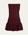 Retroféte Audrina Metallic Knit Godet-skirt Sleeveless Mini Dress In Burgundy