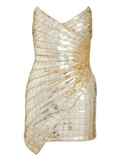 Retroféte Aura Sequined Mini Dress In Gold