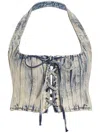 Retroféte Bandit Denim Top In Blue