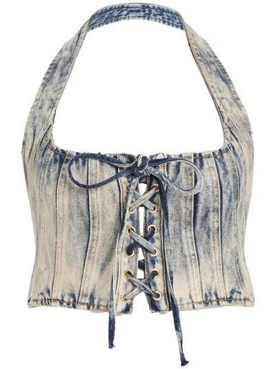 Retroféte Bandit Denim Top In Blue