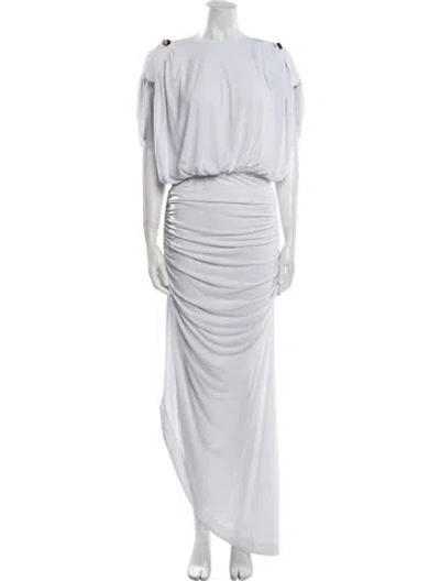 Pre-owned Retroféte Bateau Neckline Long Dress In White