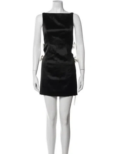 Pre-owned Retroféte Bateau Neckline Mini Dress In Black