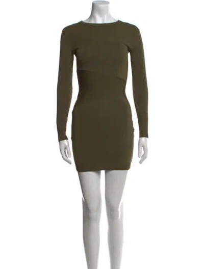 Pre-owned Retroféte Bateau Neckline Mini Dress In Green