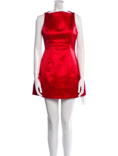 Pre-owned Retroféte Bateau Neckline Mini Dress In Red