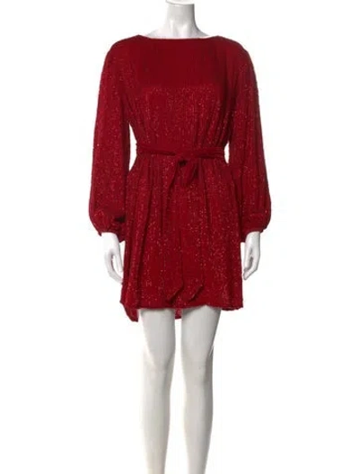 Pre-owned Retroféte Bateau Neckline Mini Dress In Red