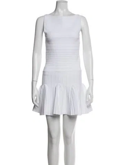 Pre-owned Retroféte Bateau Neckline Mini Dress W/ Tags In White
