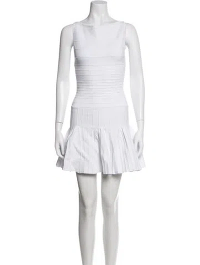 Pre-owned Retroféte Bateau Neckline Mini Dress W/ Tags In White