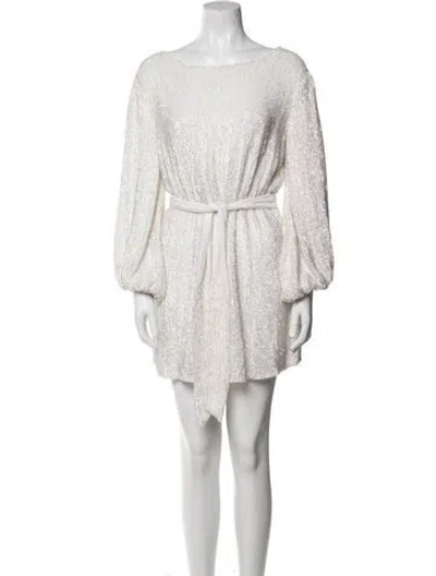 Pre-owned Retroféte Bateau Neckline Mini Dress In White