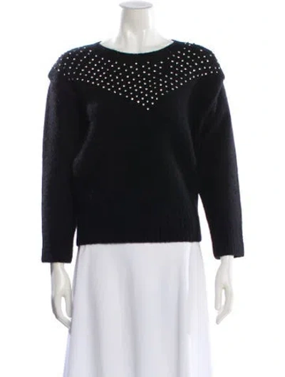 Pre-owned Retroféte Bateau Neckline Sweater In Black