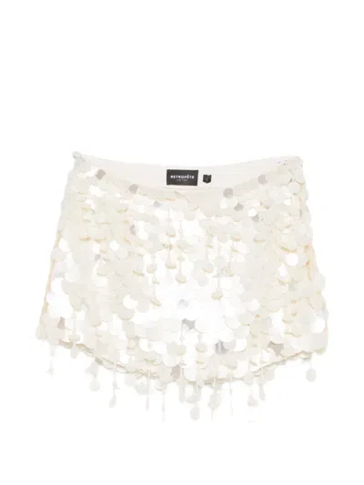 Retroféte Beaded-embellishment Mini Skirt In Neutral