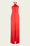 Retroféte Becs Satin Halter Gown